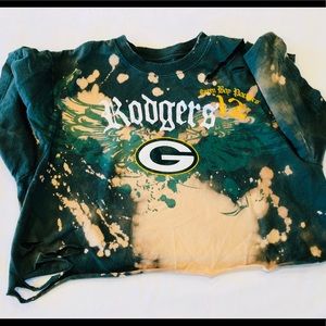 Green destroyed Green Bay Packers crop top.